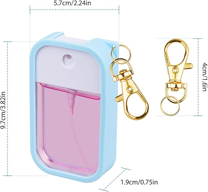 TERPINK Silicone Case Compatible with Touchland Hand Sanitizer Spray, Protective Case with Keychain for Power Mist and Glow Mist 1 fl oz, Hand Sanitizer Spray Accessory (Blue, 1 Pack)