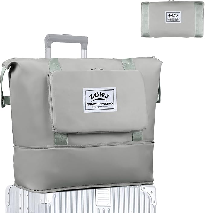 ZGWJ Travel Tote Bags, Expandable Overnight Weekender Bag for Women Foldable Carry-On | Expandable, Overnight, Foldable, Carry-On