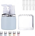 CLOUDEMO Mini Shampoo Dispenser Portable Travel Bottle Set, 2-in-1, 3-in-1, 4-in-1 Mini Dispenser Portable Travel Set, Leak Proof Refillable Travel Containers with Labels (Blue,3 in 1)