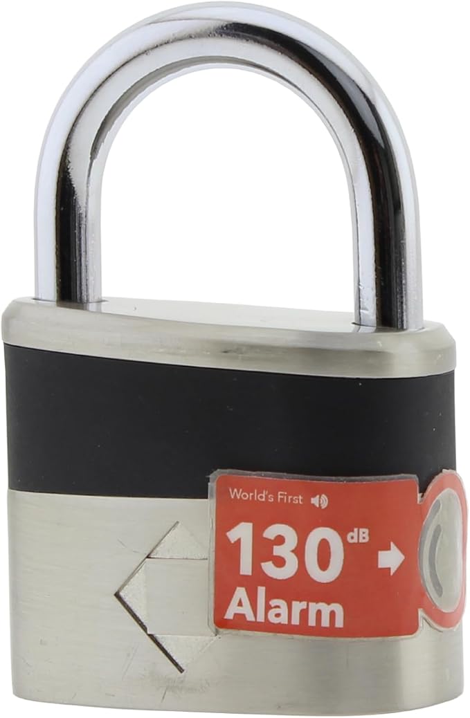 Blackstone Anti-Theft Loud 130db Alarm Padlock Weather Proof Heavy Duty Multi Purpose (10mm Shackle)