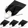 4Pcs Shoe Bags for Travel with Drawstring Closure, Shoe Covers for Travel Home Luggage Storage Shoes Women Men (Black)