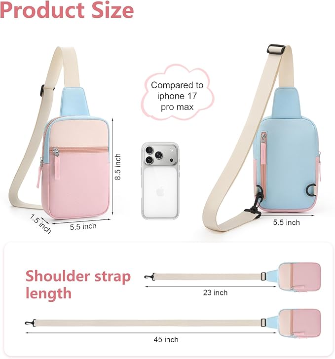 Mothers Day Gifts for Daughter, Birthday Graduation Gifts for 8 9 10 11 12 Year Old Teens Girls Her,Fanny Pack Sling Crossbody Bag Belt Bags Purse, Preppy Teen Girl Gift Trendy Stuff Travel Essentials