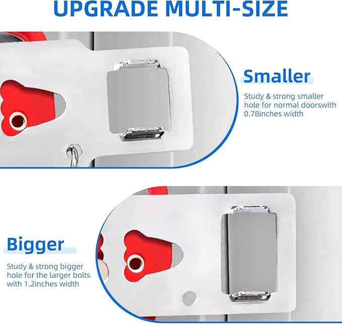Portable Door Lock 2-Pack – Extra Lock for Home, Hotel & Apartment, Prevent Unauthorized Entry, Enhance Privacy & Safety While Traveling, Protect Family Security (1 Black 1 Red)