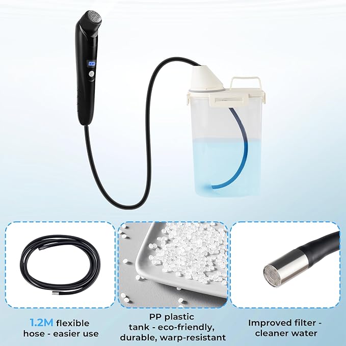 Portable Electric Bidet Sprayer, 2600mAh Rechargeable Handheld Bidet for Travel | Toilet | Personal Care | Postpartum | Hygiene Cleaning | Baby Care, 2.5L Water Container, 4ft Hose, Hook& Storage Bag