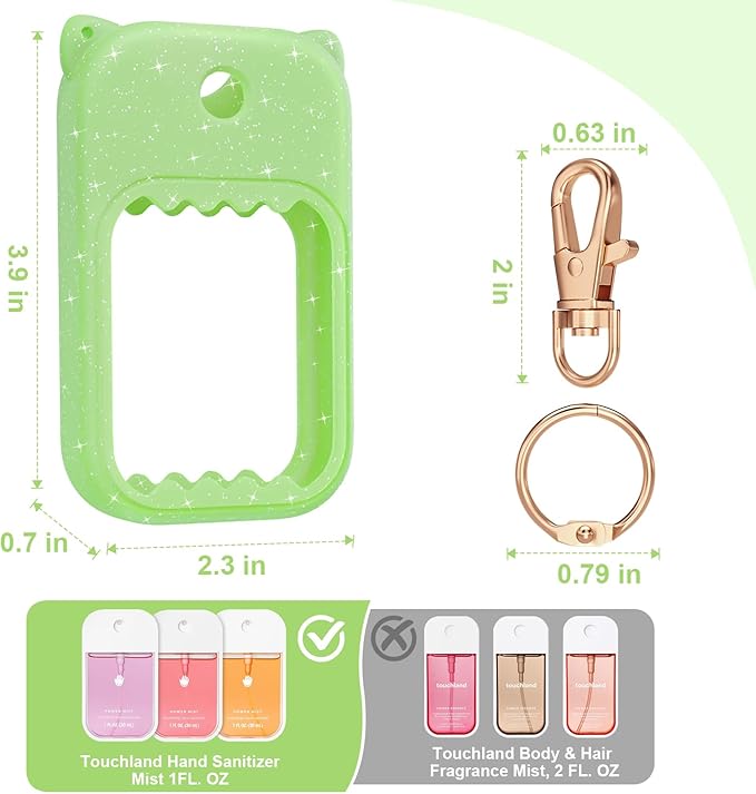 Hand Sanitizer Spray Case for Touchland Silicone Touchland Case Keychain Cute Hand Sanitizer Holder Keychain Compatible with Touch land Power Mist Gentle/Glow Mist