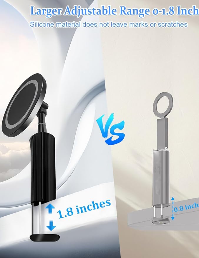 Magnetic Phone Holder for Desk, for Magsafe Cell Phone Mount Clamp Clip, 360° Rotating Adjustable Length Handsfree Phone Mount for iPhone 16 Pro Max, 15 Pro Max, 14 Plus, 13 Mini & 4-7" Phone