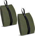 Travel Shoe Organizer with Zipper Closure, 2pcs Portable Packing Storage Organizer with Handle Design for Travel/Gym/Dance Essentials, Gifts for Men and Women (Dark Green, 2-Pack)