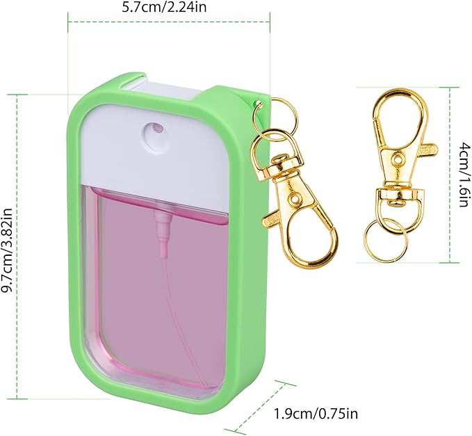 Silicone Case Compatible with Touchland Hand Sanitizer Spray, Protective Case with Keychain for Power Mist and Glow Mist 1 fl oz, Hand Sanitizer Spray Accessory (Green, 1 Pack)