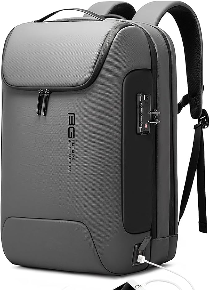 BANGE Anti-Theft Backpack with USB Charging Port for Men, 17.3 Inch Business Laptop Backpack, TSA Approved Lock & Waterproof Zippers, Large Travel Computer Bag