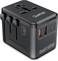 Universal Travel Adapter, International Power Adapter with 35W PD & QC Fast Charging, Travel Plug Adaptor Worldwide with 3 USB-C & 2 USB-A for USA to Europe UK France Germany Australia(Type C/G/A/I)