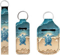 Suobstales 3Pcs Travel Bottles Keychain Holder Set,Travel Bottle Sleeves+Neoprene Chapstick Holders+Lanyard Keychain