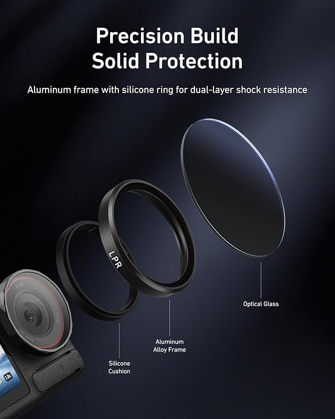 TELESIN Black Diffusion 1/4 Filter for DJI Osmo Action 5 Pro/4/3, Cinematic Mist Filter for Soft Highlight Glow & Skin Smoothing, HD Optical Glass Multi-Coated Lens Filter with Aluminum Frame