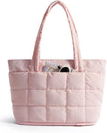 BAGSMART Expandable Tote Bag for Women, Puffer Work Tote Handbag, Quilted Carry On Bag for Travel Gym