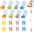 Silicone Ear Plugs for Sleeping,16 Pairs Soft Waterproof Noise Canceling Reduction Earplugs Waterproof Reusable Sound Blocking Earplugs for Concert,Swimming,Study,Loud Noise,Snoring (Light)