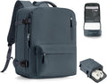 VGCUB Travel Backpack for Women Men for Spirit Airlines Personal Item Bag 18x14x8 Inches Laptop College Waterproof Carry on Flight Approved Work Backpack Mochila de Viaje, Large Grey Blue