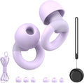 JUSTRVN Earplugs for Sleeping,Noise Reduction Soft Silicone Ear plugs with 7 Pairs Ear tips&One Connection Cord,Hearing Protection Reusable Earplugs for Sleeping,Concert,Work&Sound Reduction 25dB-30db