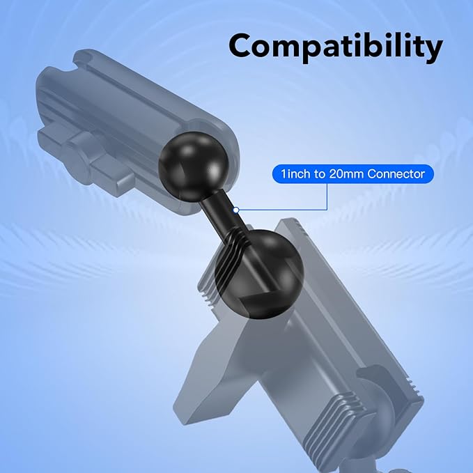 1-Inch B Size Ball to 20mm Ball Adapter – TPU Anti-Slip Converter, Compatible with RAM Mounts 1" B Size Bases