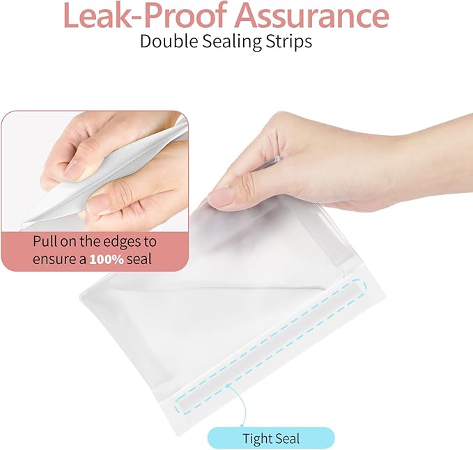 PACKISM Leak Proof Clear Toiletry Bag - Sealed TSA Approved Toiletry Bag with Reinforced Seams, Reusable and Easy to Clean, Clear Travel Bags for Toiletries, Food-grade PEVA, 1L+1M+1S, White