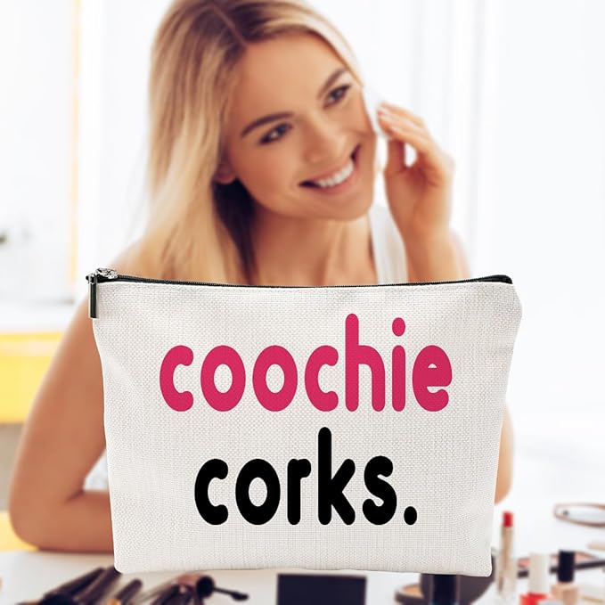 ZUYUROU Tampon Holder for Bathroom - Funny Gifts for Women, Girls Night Out Gifts - Coochie Corks Makeup Pouch