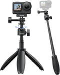 TELESIN 18.1'' Mini Selfie Stick Tripod for DJI OSMO Nano Action 6 5 4, Pocket 4 3, GoPro Hero 13 12, Insta360 X5 X4, Xtra Edge Camera Accessories, 360°Adjustable Monopod, Extended Handle Grip