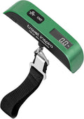travel inspira Luggage Scale, Portable Digital Hanging Baggage Scale for Travel, Suitcase Weight Scale with Rubber Paint, 110 Pounds, Battery Included - Green