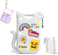 Silicone Case for Touchland Hand Sanitizer Spray, Compatible with Touchland 1 FL OZ/30ML with Keychain & 6 Charms, Cute Hand Sanitizer Travel Accessories, Mothers Day Gifts (White)