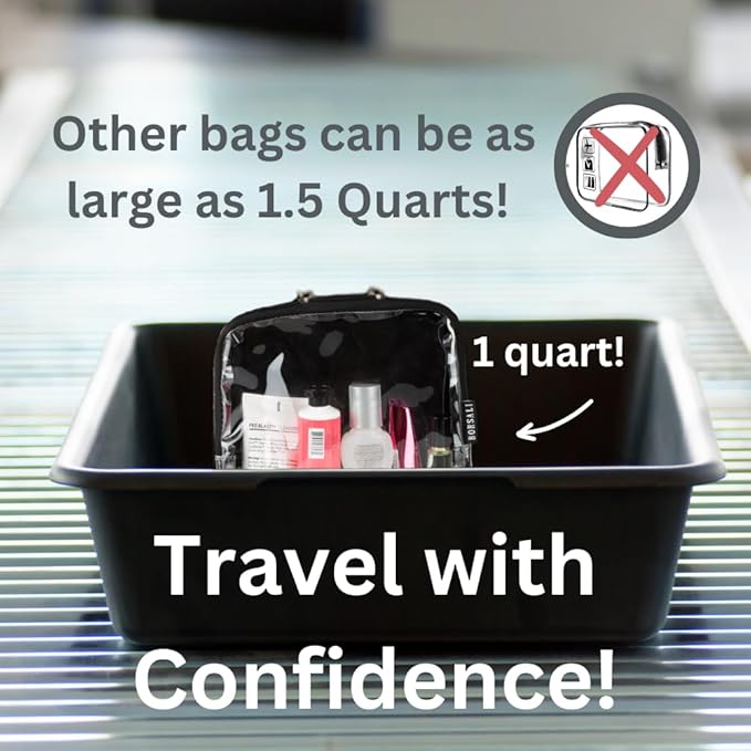 BORSALI Two TSA Approved Toiletry & Cosmetic Bags & Paper Soap (Case with 50 Sheets)