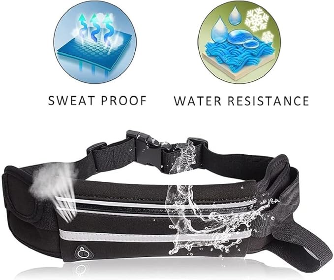 Armear Travel Belt Money Waist Pack - Hidden Waterproof Anti Theft Passport Security Fanny Pouch Wallet for Running Men Women