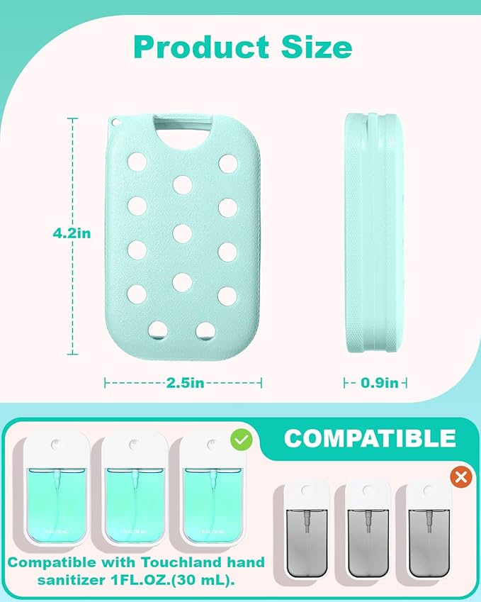 Palksky Hand Sanitizer Spray Case for Touchland,Hand Sanitizer Case with Keychain Holder for Power Mist and Glow Mist1 fl OZ Travel Size(Blue),Not Include Spray