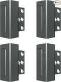 4 Pack Home Security Door Reinforcement Lock, Childproof Safety Door Lock Latch Stopper, Removable Screw-Mounted, Prevent Home Unauthorized Entry, Aluminum Construction, Withstands 800 lbs