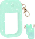 Palksky Silicone Case Compatible with Touchland Hand Sanitizer Spray (Fit for 1 FL OZ/30 mL Ver), Portable keychain(Glitter Sequin Green),Travel Size
