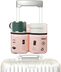 riemot Luggage Travel Cup Tablet Holder - Hold Ipad Books Passports Tickets Water Bottles - Fits Roll on Suitcase Handles - Gifts for Flight Attendants Travelers Accessories Pink