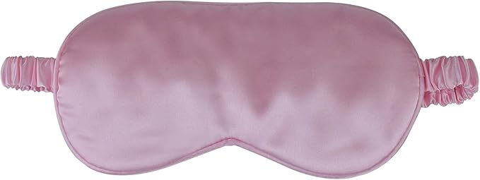 1 Pack Sleep Mask, Silk Eye Mask with Elastic Strap, Blindfold, Soft Silk Sleeping Mask for Girls, Women, Men (Pink)