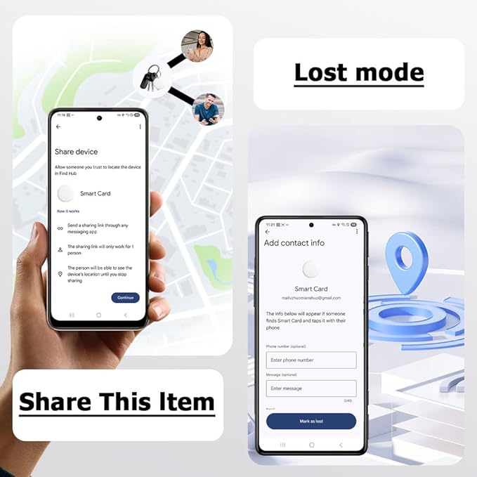 Bluetooth Tracker for Android (2Pack, White), Works with Google Find My Device App, IP67 Waterproof, Replaceable Battery, Tracker Tag for Keys, Backpack, Suitcases, Travel and Commute