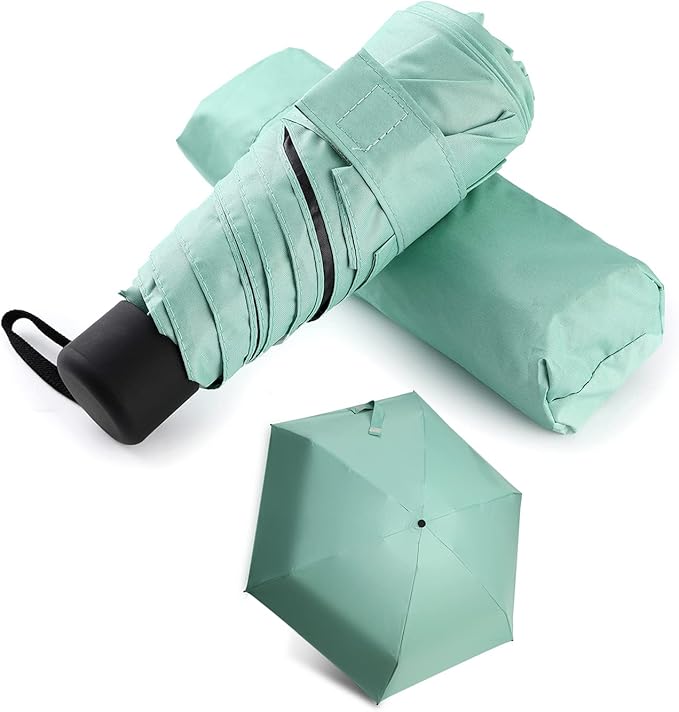 GAOYAING Small Mini Umbrella with Case Light Compact Design Perfect for Travel Lightweight Portable Parasol Outdoor Sun&Rain Umbrellas 34 Inches