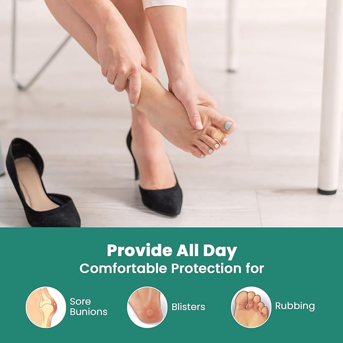 Welnove Gel Blister Bandages for Feet - 21ct Blister Cushion for Heel, Toe - Water-Resistant Hydrocolloid Bandages - Blister Pads for Prevention & Recovery (Toe Pack)