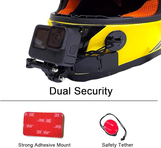 Helmet Chin Mount for GoPro, Adhesive Chin Mount Fit for Full Face Motorcycle Helmet, Immersive POV Recording, Compatible With GoPro Hero 13 12 11 10 9 8 Camera, Helmets Accessories Gear For Man Women