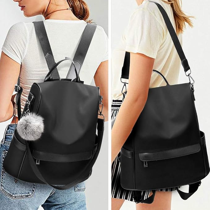 CHERUTY Women Backpack Purse Nylon Anti-theft Fashion Casual Lightweight Travel Shoulder Bag