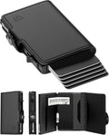 Conceal Plus Card Blocr Pop Up Wallet for Men - Slim Metal RFID Blocking Card Holder (4-6 Cards Ejector) - Minimalist Smart Front Pocket Wallet with Internal Cash + ID Storage