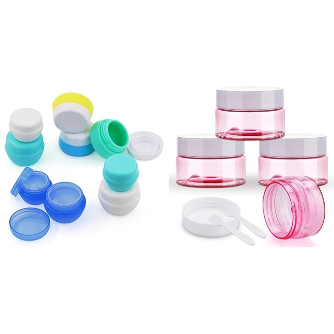 Cosywell Travel Containers Sets Silicone & PP Cream Jars for Toiletries