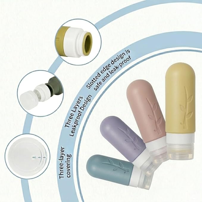 DEPOZA Travel Bottles Kit (16 Pack) - TSA Approved, Leak Proof Silicone Squeezable Containers for Toiletries. Complete Set with Jars, Sprayers & Bag (Light Purple)
