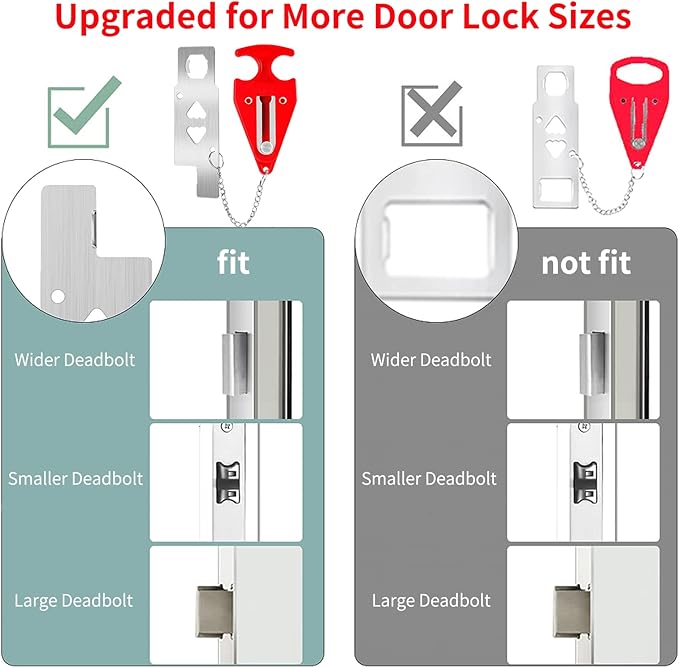 ZZRUI Safety Portable Door Lock for Hotel,Travel,Home,Apartment,Airbnb Extra Door Lock Security Devices(1 Pack)