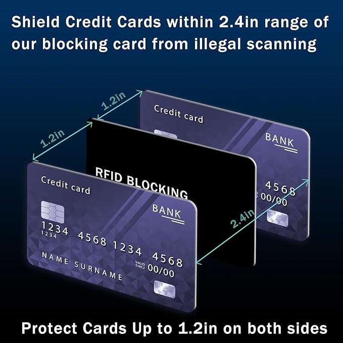 RFID Blocking Card - 1 Pack, Contactless NFC Credit Card ID Protection Safe Bank Card Passport Entire Wallet Purse Shield Protector Blocker Guard (Pack of 1)