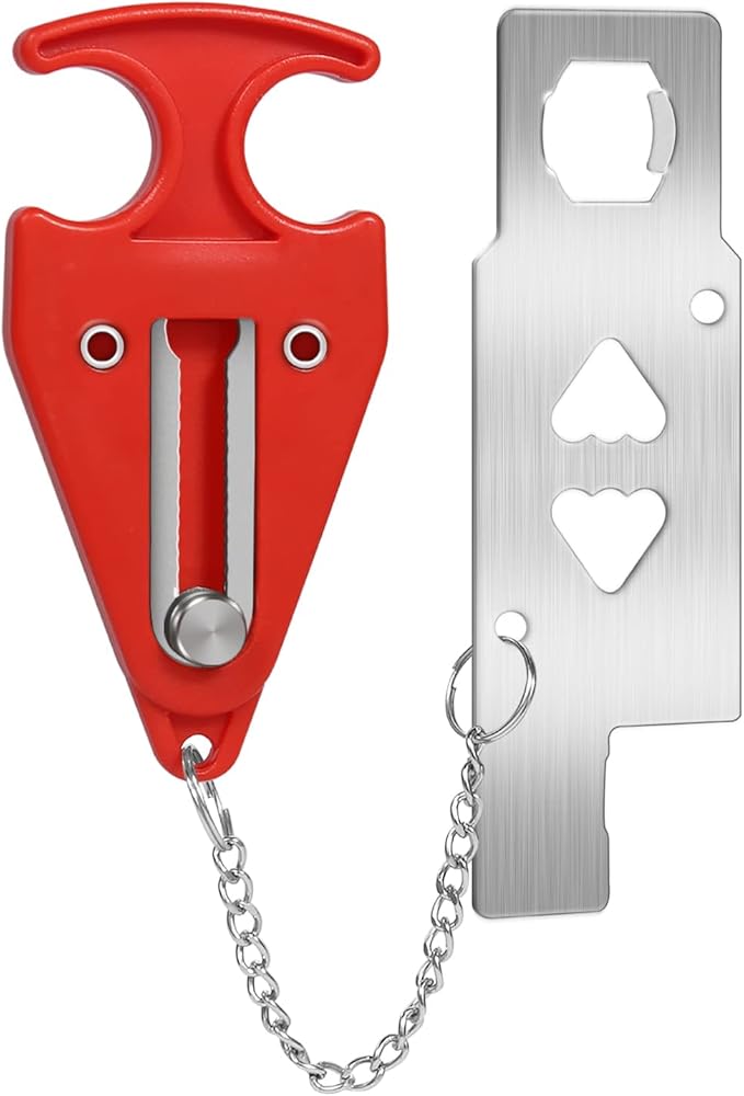 Portable Door Lock for Travel Lock Home Security Door Latch in Prevent Unauthorized Entry School Apartment Hotel(Red)