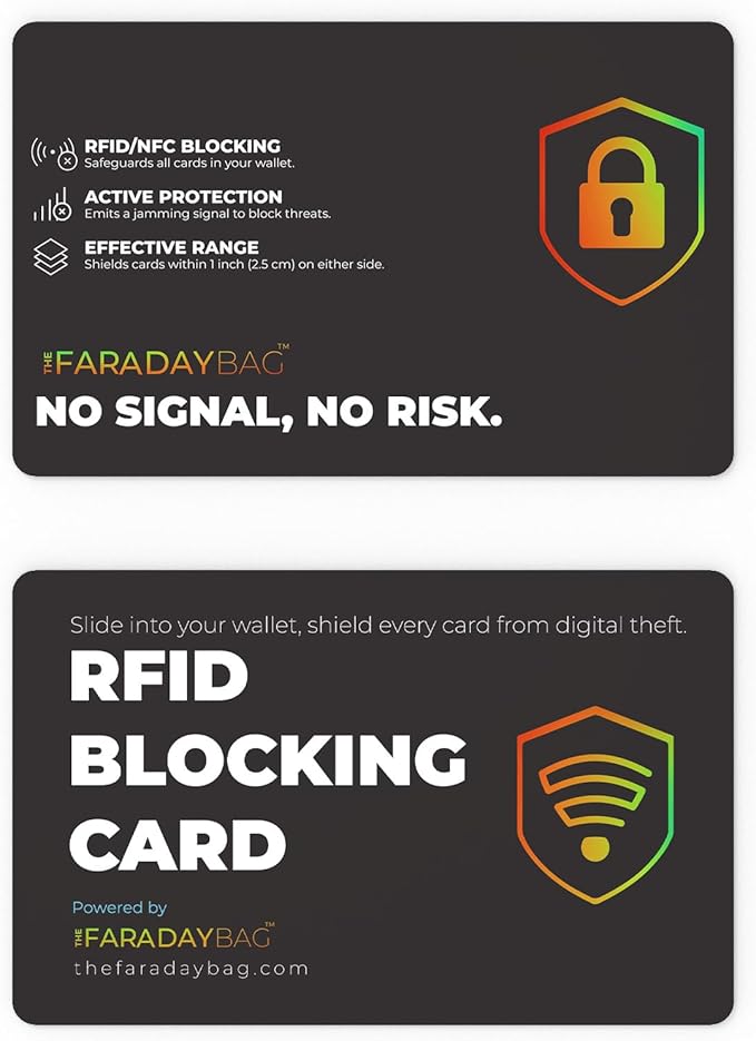 [2-Pack] RFID Blocking Cards - SafeCard Shield for Credit, Debit, and social security card protector - Slim Wallet Protector for Men & Women