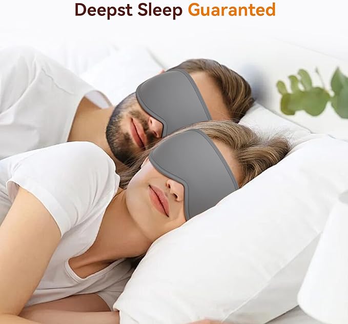 Sleep Mask, EVA BELLE Sleep Masks for Men Women, Zero Eye Pressure 3D Sleeping Mask, 100% Light Blocking Eye Covers with Adjustable Strap for Sleeping Travel Home Nap Rest Memory Foam