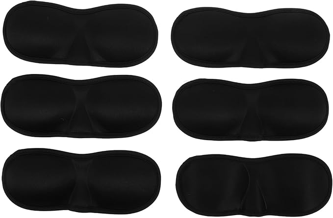 3D Contoured Sleep Mask 6pcs for Men and Women, Memory Foam Light-Blocking Eye Mask with Soft Edges for Airplane Travel and Deep Sleep, Ergonomic Blackout Eye Cover