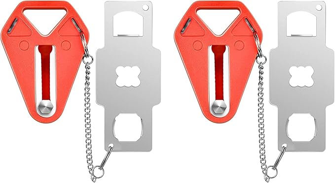 Travel Door Lock for Hotel Rooms Apartment Locks Home Security Defender Door Lock Latch Extra Door Locker from Inside Hotel Safety Door Locks for Travelers Portable Lock for Door Security (2 Pack)