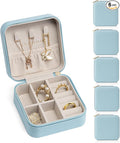 VLANDO Travel Jewelry Box, Small Jewelry Travel Organizer Case for Girls Women - Blue*6 pack