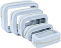 YOPCDJ 5PCS Clear Toiletry Bag,TSA Approved Travel Makeup Pouch with Zipper for Cosmetics and Toiletries，Diaper Bag Organizer Pouch Set，Women's Purse Organizer and Clear Car Bag